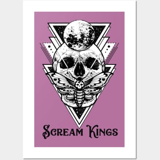 Death's Head Moth Skull Scream Kings Logo Posters and Art